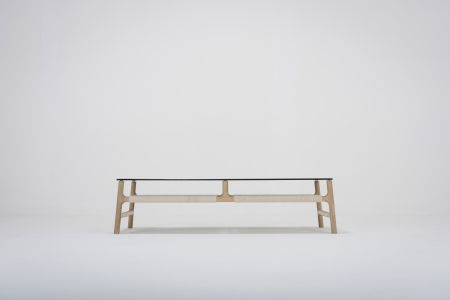 Fawn coffee table solid oak structure and glass top 120x60x30cm Gazzda [4]