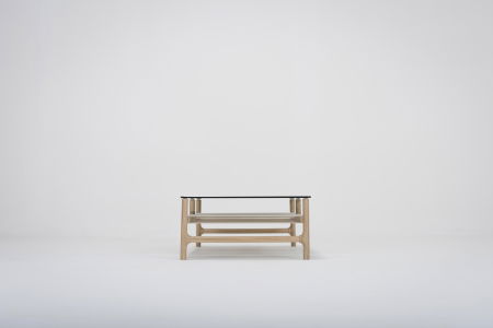 Fawn coffee table solid oak structure and glass top 120x60x30cm Gazzda [5]