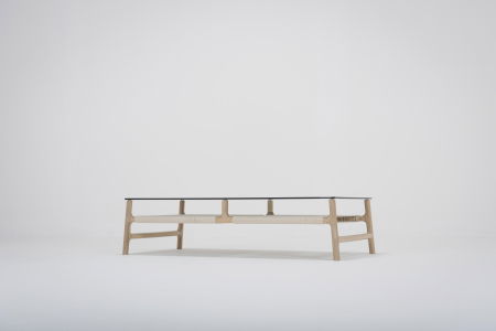 Fawn coffee table solid oak structure and glass top 120x60x30cm Gazzda [6]