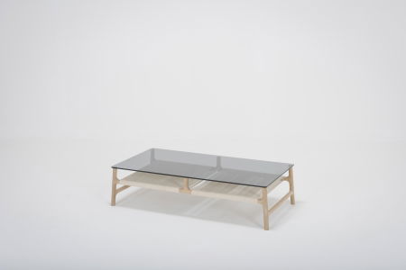 Fawn coffee table solid oak structure and glass top 120x60x30cm Gazzda [0]