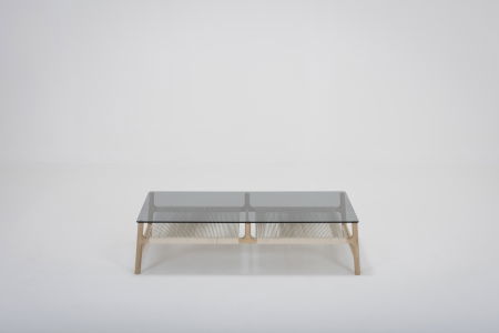 Fawn coffee table solid oak structure and glass top 120x60x30cm Gazzda [1]