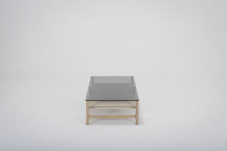 Fawn coffee table solid oak structure and glass top 120x60x30cm Gazzda [2]