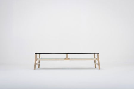 Fawn coffee table solid oak structure and glass top 120x60x30cm Gazzda [7]