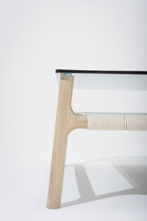 Fawn coffee table solid oak structure and glass top 120x60x30cm Gazzda [16]