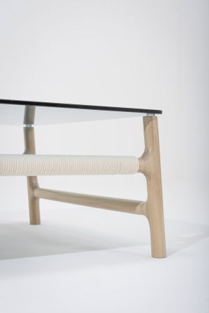 Fawn coffee table solid oak structure and glass top 120x60x30cm Gazzda [17]