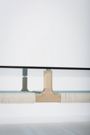 Fawn coffee table solid oak structure and glass top 120x60x30cm Gazzda [18]