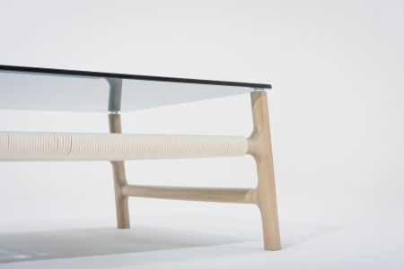 Fawn coffee table solid oak structure and glass top 120x60x30cm Gazzda [19]