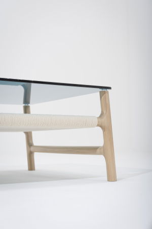 Fawn coffee table solid oak structure and glass top 120x60x30cm Gazzda [20]