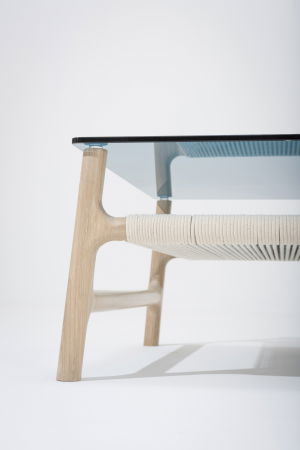 Fawn coffee table solid oak structure and glass top 120x60x30cm Gazzda [21]