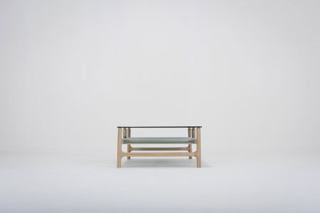 Fawn coffee table solid oak structure and glass top 120x60x30cm Gazzda [8]