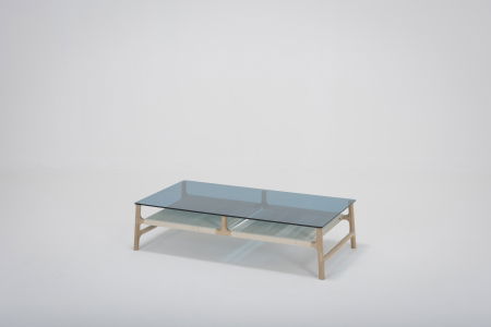 Fawn coffee table solid oak structure and glass top 120x60x30cm Gazzda [10]