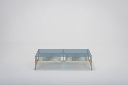 Fawn coffee table solid oak structure and glass top 120x60x30cm Gazzda [11]