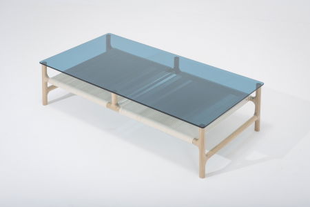Fawn coffee table solid oak structure and glass top 120x60x30cm Gazzda [13]