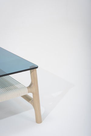 Fawn coffee table solid oak structure and glass top 120x60x30cm Gazzda [14]