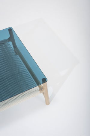 Fawn coffee table solid oak structure and glass top 120x60x30cm Gazzda [15]