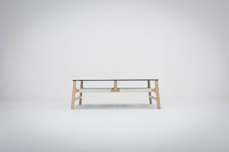 Fawn coffee table with solid wood structure and glass top 90x90x30cm Gazzda [13]