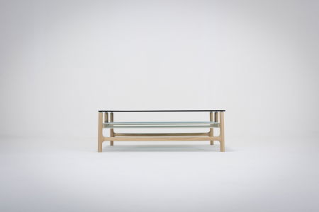 Fawn coffee table with solid wood structure and glass top 90x90x30cm Gazzda [14]