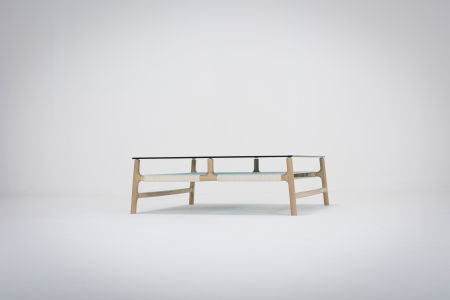 Fawn coffee table with solid wood structure and glass top 90x90x30cm Gazzda [15]