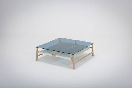 Fawn coffee table with solid wood structure and glass top 90x90x30cm Gazzda [16]