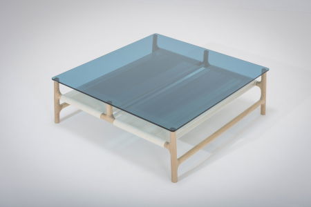 Fawn coffee table with solid wood structure and glass top 90x90x30cm Gazzda [17]