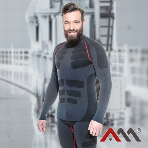 BLUZE PROTECTIE - Bluza de corp termica Viken Extreme negru-grafit cu elemente roșii