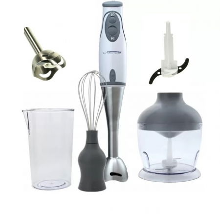 Blendere & Tocatoare - Blender chopper si mixer 3 in 1 din otel inoxidabil cu 2 vase gradate de 500 ml si 750 ml Esperanza Gri