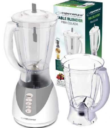 Blendere & Tocatoare - Blender multifunctional 1.5 l, 4 trepte de viteza, functie TURBO cutit dur de inox pentru spargerea cuburilor de gheata culoare gri