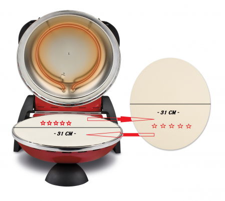 Blendere & Tocatoare - Piatra refractara naturala de schimb pentru cuptor pizza G3Ferrari Delizia din roca dura rezistenta  700 °C  Ø 31 cm  utilizabila si individual gratar, cuptor, aragaz G10180
