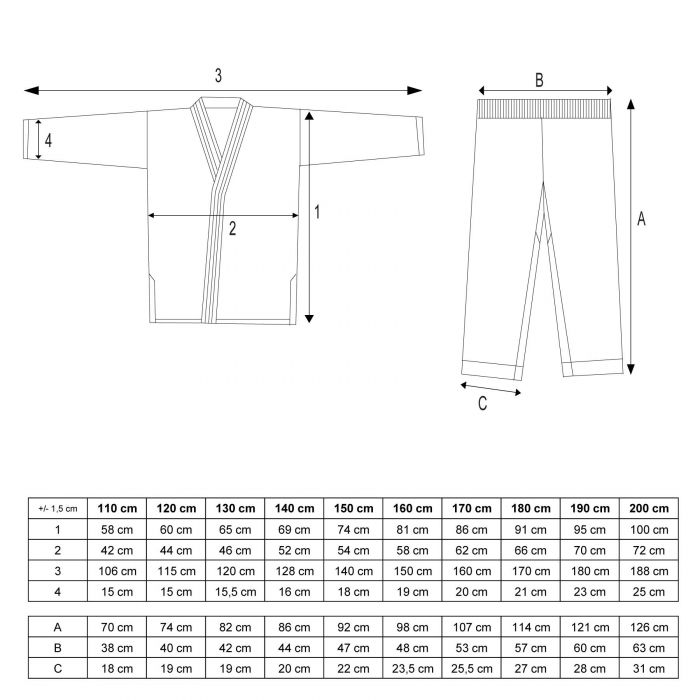 Kimono Dobok, Taeguk pentru Taekwon-do, alb, 110 cm [2]