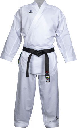 Dobok-uri, Uniforme, Combinezoane - Karate-GI „ECO”, aprobat WKF, Hayashi, Alb, Cu broderie Hayashi, 200 cm