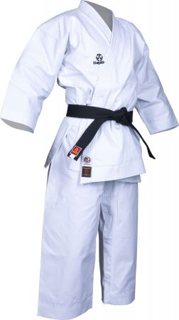 Dobok-uri, Uniforme, Combinezoane - Karate -GI „Tenno” (aprobat WKF) - Alb, 12 oz, dimensiune 130 cm