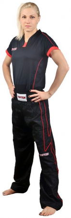 Kickboxing - Pantaloni Kickboxing, aprobat WAKO, Top Ten, Negru-Rosu, 2XL