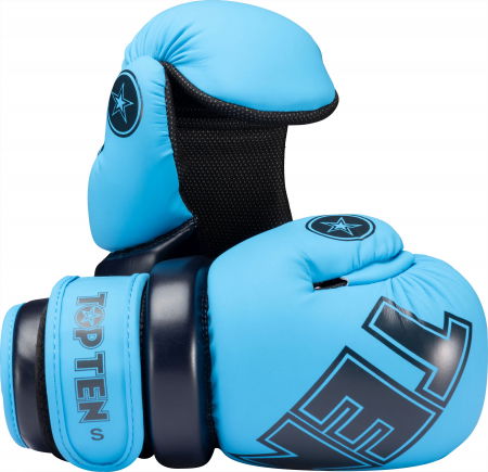 Kickboxing - Manusi “Glossy Block”, omologat WAKO - bleu-bleumarin, marime M