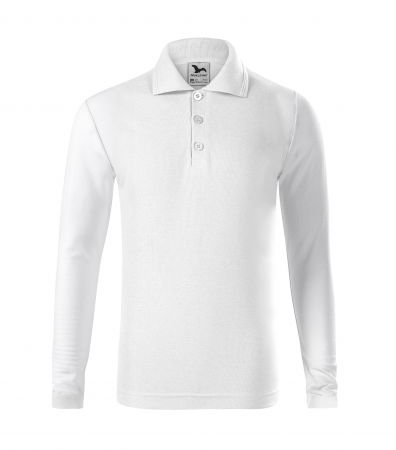 Imbracaminte - Tricou polo copii maneca lunga alb , 122 cm/6 ani
