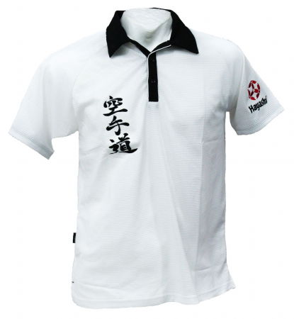 Karate - Tricou polo "WKF Karate-Do", aprobat WKF, Hayashi, Alb, S