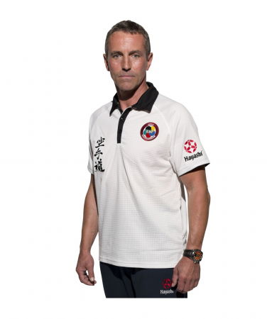Tricouri sport barbati - Tricou polo "WKF Karate-Do", aprobat WKF, Hayashi, Alb, XS