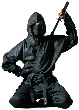 Dobok-uri, Uniforme, Combinezoane - Uniformă ninja "Kendo" cu accesorii, Hayashi, Negru, 180cm