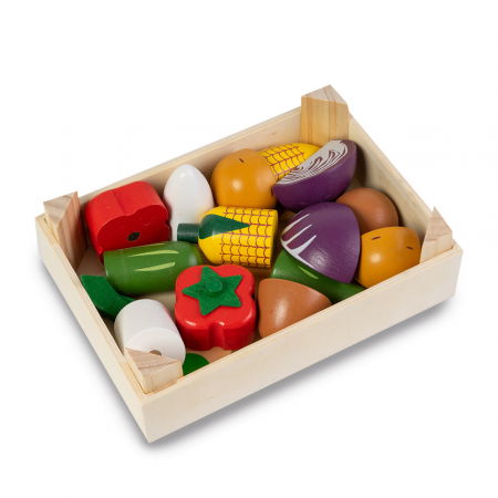 Accesorii Bucatarie - Ladita cu Legume din Lemn - 9 Piese