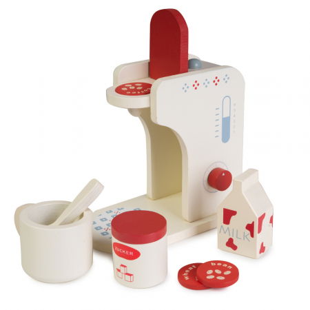 Accesorii Bucatarie - Set Espressor de Cafea din Lemn cu Accesorii