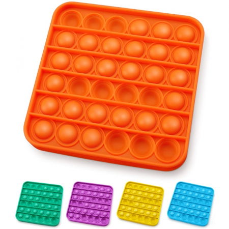 Jucarii Pop It - Jucarie Pop It Now & Flip It, Push Bubble Patrat Portocaliu
