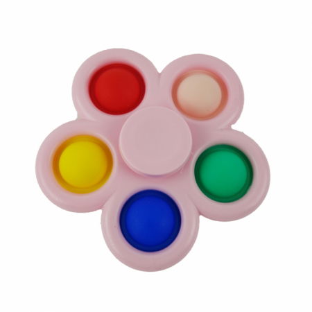 Jucarii Pop It - Jucarie spinner cu 5 buline, multicolor/roz