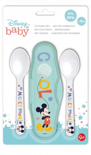 Jucarii bebelusi - Set de tacâmuri Mickey Mouse pentru calatorie