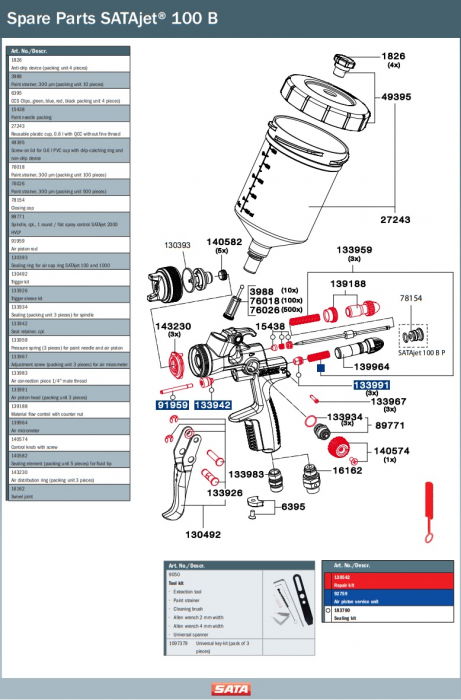 Pistol vopsit Jet 100 B P, duza P 2,5 mm, pahar plastic 600 ml, QCC [2]