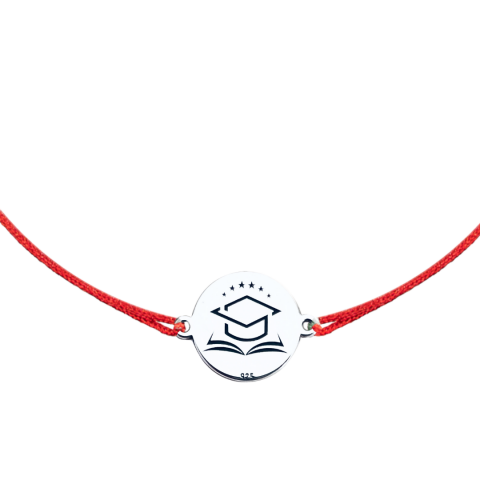 Cadouri personalizate iubita / sotie - Brățară argint, personalizată șnur reglabil – Simbol toca