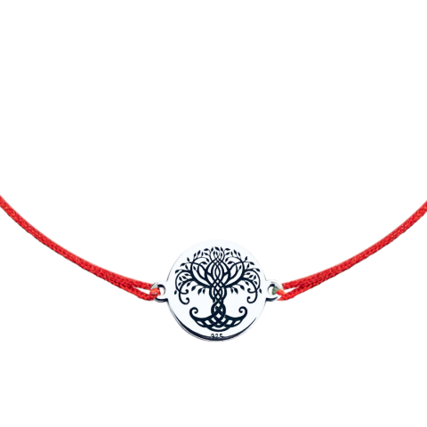 Cadouri personalizate iubita / sotie - Bratara personalizata argint, snur reglabil Copacul Vietii