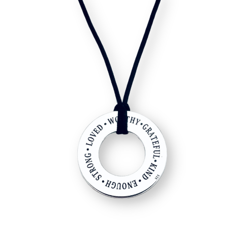 Cadouri personalizate iubita / sotie - Colier snur reglabil disc personalizat argint - I am...