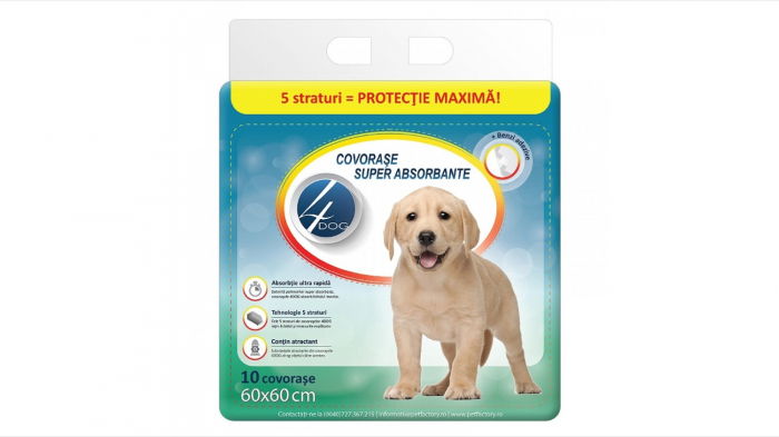 Covorase absorbante, 4Dog, 60x60cm, 10 buc [1]