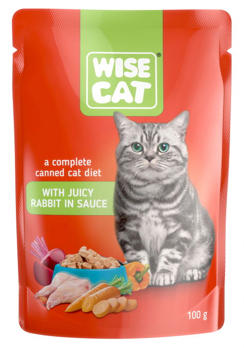 Wise cat, hrana umeda pentru pisici cu iepure in sos - 24x100 g [1]