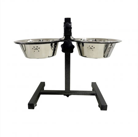 Castroane si boluri pentru apa si mancare - Set boluri cu suport dublu, ajustabil, tip H, Agility, diametru bol 25 cm 2 l