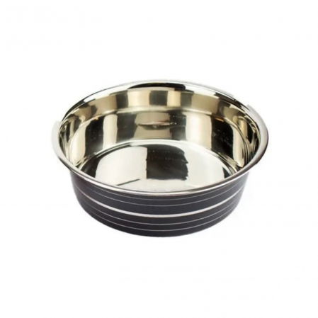 Castroane si boluri pentru apa si mancare - Bol pentru hrană animale, inox, diametru 1.5 l, 21 cm, Rosu/Negru Agility